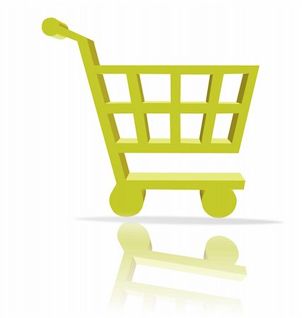 simsearch:400-04442555,k - 3d shopping cart button - computer generated clip-art Photographie de stock - Aubaine LD & Abonnement, Code: 400-04431935