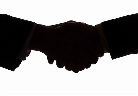isolated on white silhouette of handshake Stock Photo - Budget Royalty-Free & Subscription, Code: 400-04432754