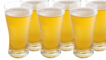 simsearch:400-05123651,k - Glasses of beer isolated on white background Foto de stock - Royalty-Free Super Valor e Assinatura, Número: 400-04432914