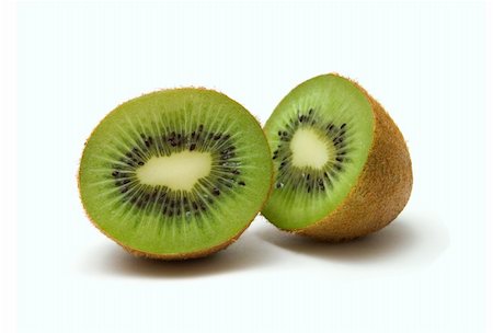 simsearch:400-05896925,k - two halves of kiwi against white background Stock Photo - Budget Royalty-Free & Subscription, Code: 400-04432962