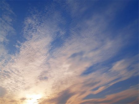 evening sky with fleecy clouds Stock Photo - Budget Royalty-Free & Subscription, Code: 400-04433391