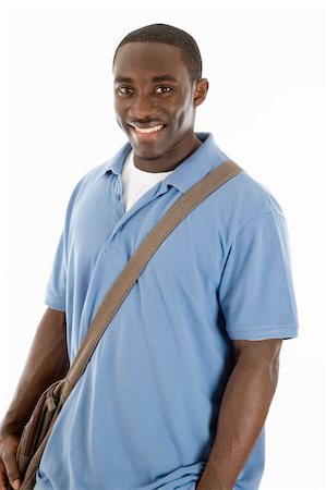 This is an image of student with his bag. This image can be used to represent student themes. Foto de stock - Royalty-Free Super Valor e Assinatura, Número: 400-04444502