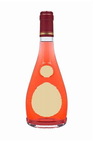 simsearch:400-07624825,k - A red wine bottle with empty label, on white background Photographie de stock - Aubaine LD & Abonnement, Code: 400-04444583