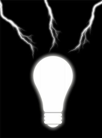 Illustration about white light from a light bulb with lightnings Stock Photo - Budget Royalty-Free & Subscription, Code: 400-04445078