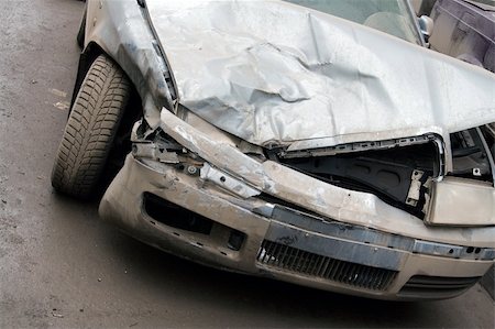 simsearch:694-03328498,k - The Wrecked Car. Front of damaged auto. Stock Photo - Budget Royalty-Free & Subscription, Code: 400-04445255