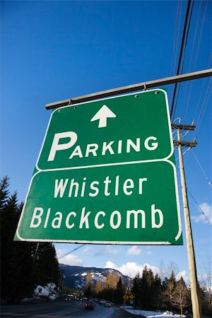 road sign, canada - Signs for Whistler Blackcomb. Stock Photo - Budget Royalty-Free & Subscription, Code: 400-04446123