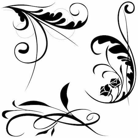 simsearch:400-04429470,k - Floral elements B - popular floral segments in vector illustration Stock Photo - Budget Royalty-Free & Subscription, Code: 400-04446603