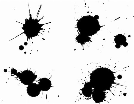 simsearch:400-04464896,k - 4 Black Splats -  Background is transparent so they can be overlayed on other Issustrations or Images. Stockbilder - Microstock & Abonnement, Bildnummer: 400-04446655