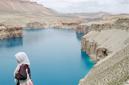 An amazingly blue lake in the desert / mountain scenery of the Hazarajat, Central Afghanistan Stock Photo - Budget Royalty-Free & Subscription, Code: 400-04446695