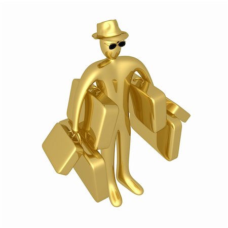 3d person carrying lots of bags. Stock Photo - Budget Royalty-Free & Subscription, Code: 400-04446904