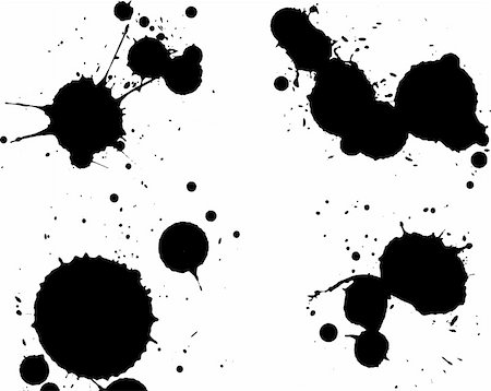 simsearch:400-04464896,k - 4 Black Splats in seperate layers.  Background is transparent so they can be overlayed on other Illustrations or Images. Foto de stock - Royalty-Free Super Valor e Assinatura, Número: 400-04447482