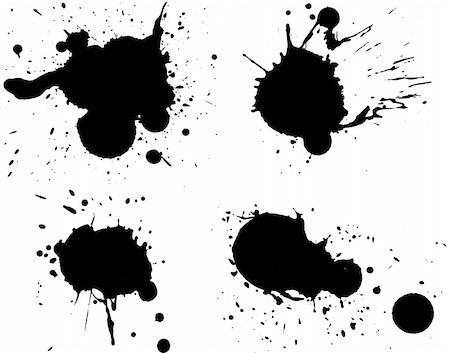 simsearch:400-04464896,k - 4 Black Splats - Background is transparent so they can be overlayed on other Illustrations or Images. Foto de stock - Super Valor sin royalties y Suscripción, Código: 400-04447483