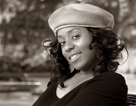 Portrait of Flirty African-American in the park Photographie de stock - Aubaine LD & Abonnement, Code: 400-04447592