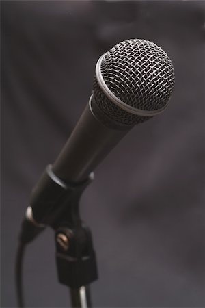 Vocal microphones on stand ready for singer or speaker. Stock Photo - Budget Royalty-Free & Subscription, Code: 400-04448038