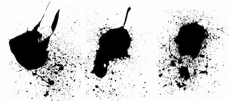 simsearch:400-04464896,k - 3 Hi Detailed Black Splats (Isolated Vectors and on seperate layers)  Background is transparent so they can be overlayed on other Illustrations or Images. Stockbilder - Microstock & Abonnement, Bildnummer: 400-04448455