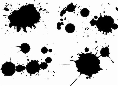 simsearch:400-04447483,k - 4 Black Splats (Isolated Vectors and on seperate layers)  Background is transparent so they can be overlayed on other Illustrations or Images. Foto de stock - Super Valor sin royalties y Suscripción, Código: 400-04448456