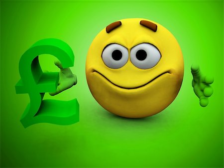 A image of a happy cartoon man with a pound sign in his hand, a good concept image for business. Stock Photo - Budget Royalty-Free & Subscription, Code: 400-04449608