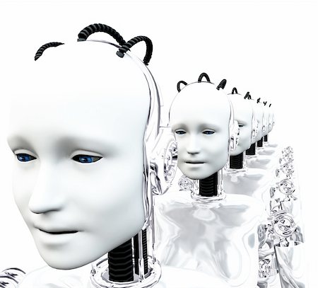 An image of a set of technologically robotic women. Stock Photo - Budget Royalty-Free & Subscription, Code: 400-04449610