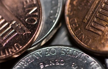 simsearch:400-07774250,k - money macro photograph of pocket change focus near the center then blurring towards the edges Stock Photo - Budget Royalty-Free & Subscription, Code: 400-04449888