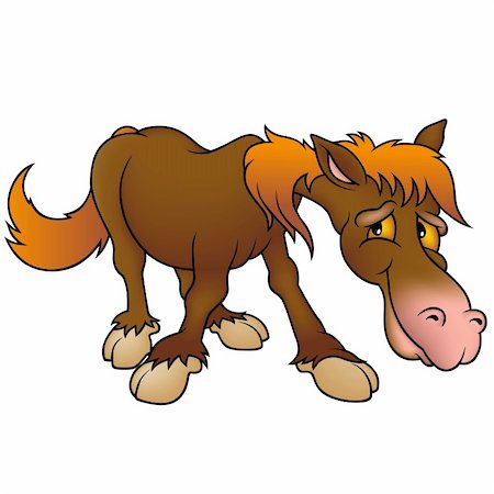 Brown Horse  - Highly detailed cartoon animal. Stock Photo - Budget Royalty-Free & Subscription, Code: 400-04440115
