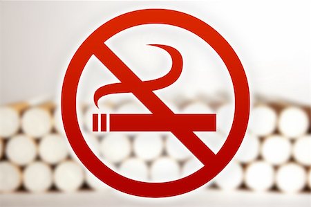 stop sign smoke - Red "no smoking" sign in front of a blurry picture of cigarettes. Stock Photo - Budget Royalty-Free & Subscription, Code: 400-04440351