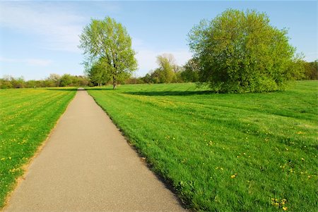 Green late spring landscape with empty recreational trail Stock Photo - Budget Royalty-Free & Subscription, Code: 400-04441164