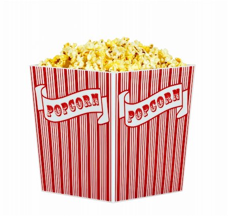 simsearch:400-04913050,k - A container of popped popcorn isolated on a white background Photographie de stock - Aubaine LD & Abonnement, Code: 400-04441827