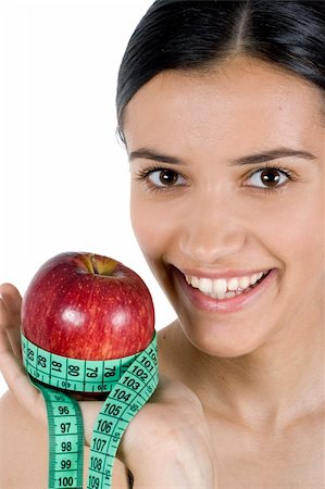 girl, apple and measuring tape Stock Photo - Budget Royalty-Free & Subscription, Code: 400-04441975