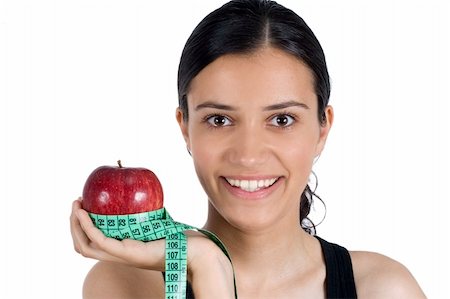 girl, apple and measuring tape Stock Photo - Budget Royalty-Free & Subscription, Code: 400-04441976