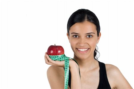 girl, apple and measuring tape Stock Photo - Budget Royalty-Free & Subscription, Code: 400-04441977