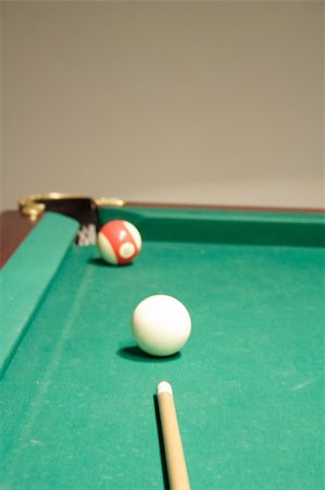 Billiards kit - table with the balls and cue Stock Photo - Budget Royalty-Free & Subscription, Code: 400-04442018