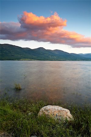 simsearch:400-05066906,k - Colorful sunset over the peaceful lake on spring Photographie de stock - Aubaine LD & Abonnement, Code: 400-04442143