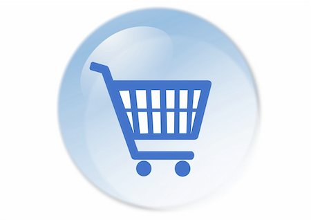 simsearch:400-04442555,k - shopping cart button - web icon - computer generated illustration Photographie de stock - Aubaine LD & Abonnement, Code: 400-04442555
