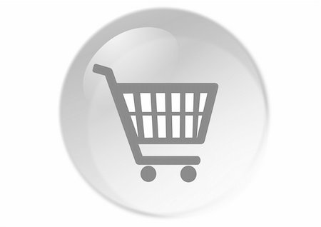 simsearch:400-04442555,k - shopping cart button - web icon - computer generated illustration Photographie de stock - Aubaine LD & Abonnement, Code: 400-04442557
