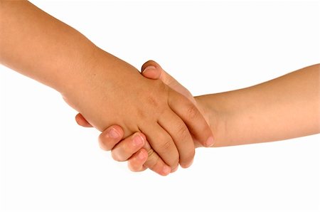 shaking hands kids - Children shaking hands isolated on white background Stock Photo - Budget Royalty-Free & Subscription, Code: 400-04442564