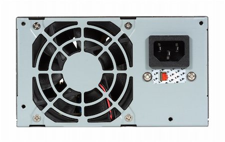 simsearch:400-07617412,k - Computer power supply and fan isolated over a white background Foto de stock - Super Valor sin royalties y Suscripción, Código: 400-04442717