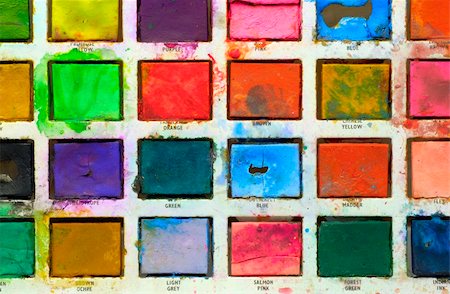 simsearch:400-08031960,k - closeup of child's old tin toy paintbox with the brilliant colours of childhood Stock Photo - Budget Royalty-Free & Subscription, Code: 400-04442732