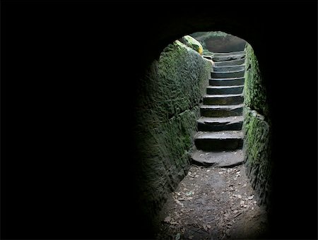 stairs on tunnel - Stairs at the end of a cave...more in my portfolio. Stock Photo - Budget Royalty-Free & Subscription, Code: 400-04442827