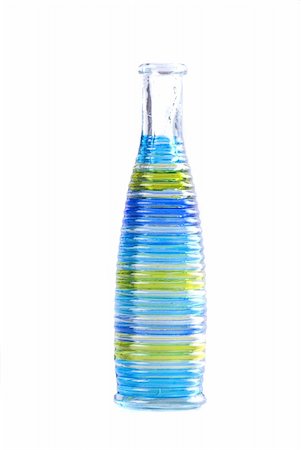 simsearch:400-05288850,k - blue and green colored bottle isolated over white Stock Photo - Budget Royalty-Free & Subscription, Code: 400-04442890