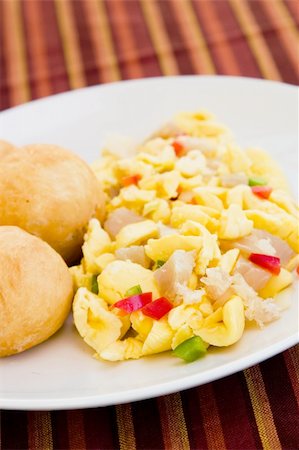 simsearch:400-04440947,k - Caribbean style vegetable dumpling (ackee) served with saltfish or codfish. Fotografie stock - Microstock e Abbonamento, Codice: 400-04443290