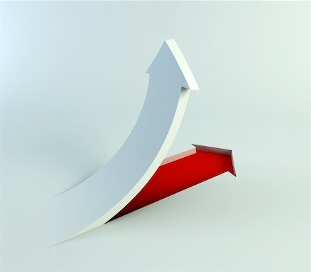 3d rendering of the rising arrow Stock Photo - Budget Royalty-Free & Subscription, Code: 400-04443541