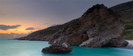 Image shows a seascape in southern Greece, photographed right after sunset Stock Photo - Budget Royalty-Free & Subscription, Code: 400-04454016