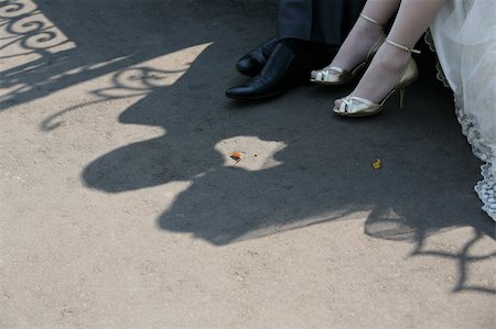 Shadow of the groom and the bride on asphalt Stock Photo - Budget Royalty-Free & Subscription, Code: 400-04454274