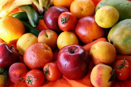 egypix (artist) - bunch of fresh fruits & vegetables Stockbilder - Microstock & Abonnement, Bildnummer: 400-04454361