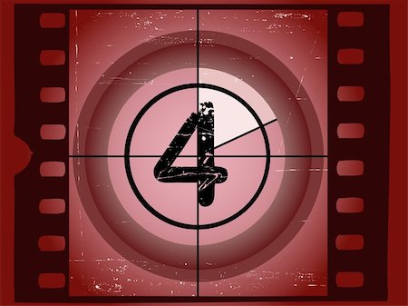 reel to reel projector - Old Red Scratched Film Countdown at No 4 Stock Photo - Budget Royalty-Free & Subscription, Code: 400-04454598