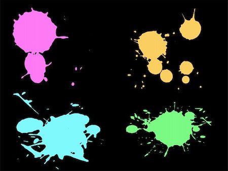 simsearch:400-04454583,k - 4 Hi colour Neon Splats with low Poly Count (Isolated Vectors and on separate layers)  Can be overlayed on other Illustrations or Images. Photographie de stock - Aubaine LD & Abonnement, Code: 400-04454593