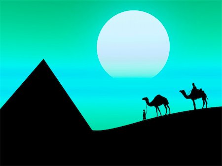 Hot landscape as this desert sunset with camels on the background Stock Photo - Budget Royalty-Free & Subscription, Code: 400-04454884