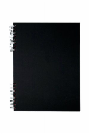 simsearch:400-04686624,k - Black notebook isolated on white background. Path included Photographie de stock - Aubaine LD & Abonnement, Code: 400-04454907