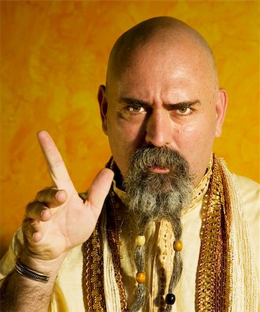 simsearch:400-05379674,k - Funny bald guru with a long beaded beard. Stock Photo - Budget Royalty-Free & Subscription, Code: 400-04455216