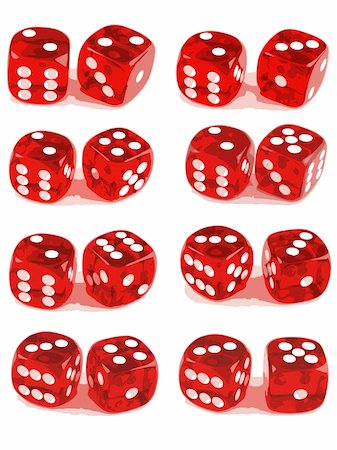 2 Dice close up - Showing all number combinations (Set of 3 Files - 2 of 3) Stock Photo - Budget Royalty-Free & Subscription, Code: 400-04455493